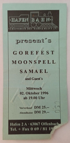 Gorefest moonspell samael - moonspell,
